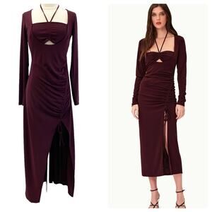 Nicholas Noel Womens US 4 Gown Maxi Dress Purple Center Cutout Special‎ Occasion